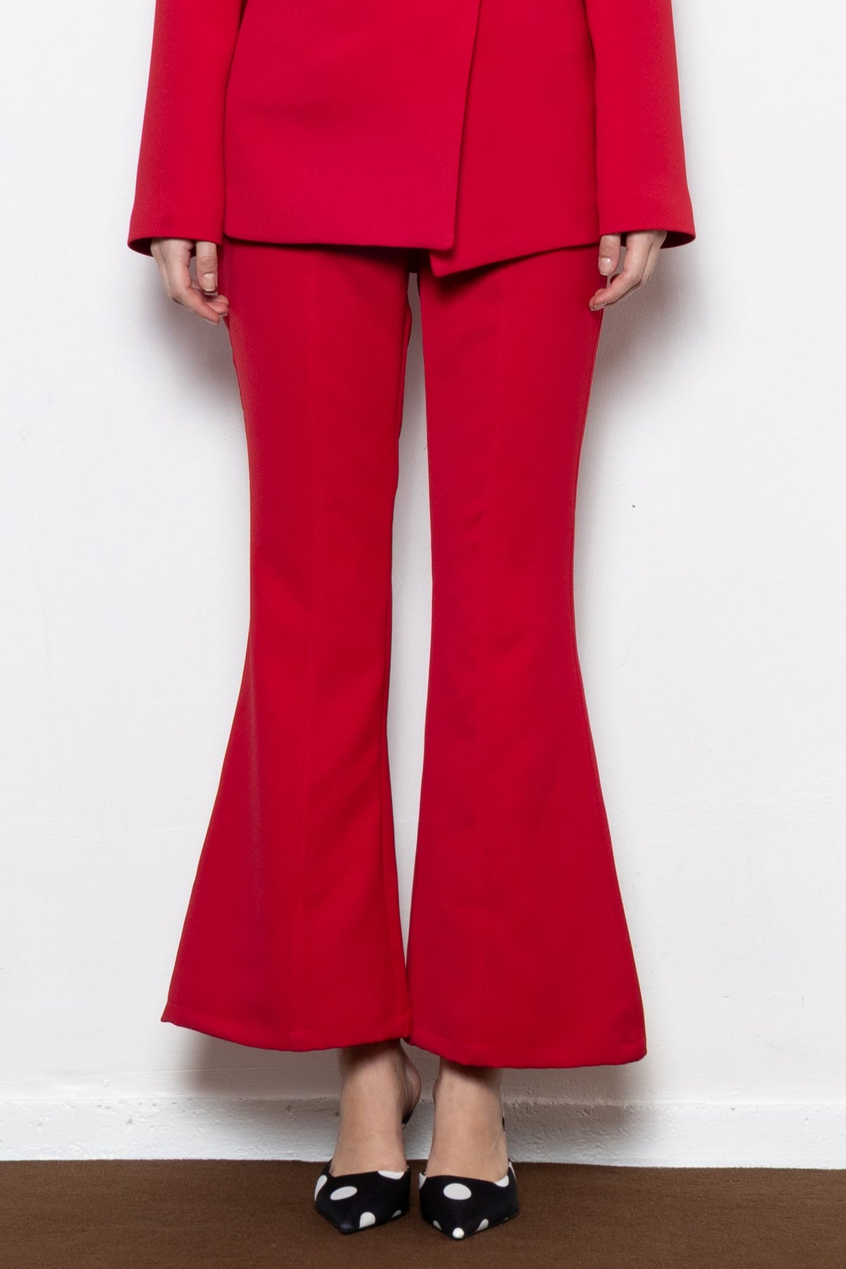 FLARED SUIT PANTS RED