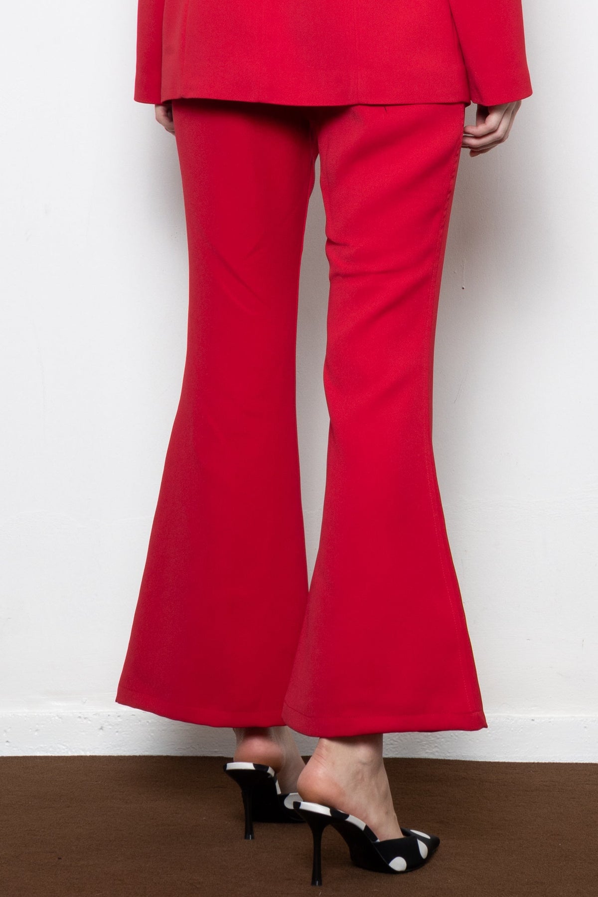 FLARED SUIT PANTS RED