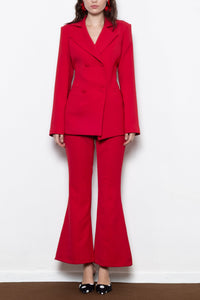FLARED SUIT PANTS RED