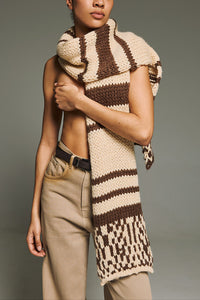 HEAVY KNIT SCARF "LINA" COFFEE
