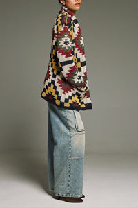 JACQUARD KNIT CARDIGAN "INKAS" MULTICOLOR