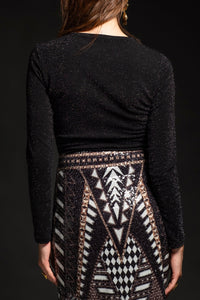 LUREX TOP "STELLAR" BLACK