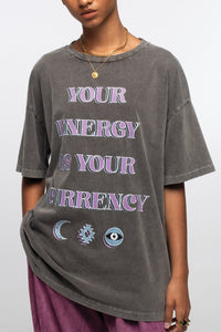 SANDWASHED COTTON T-SHIRT GREY