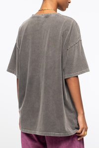 SANDWASHED COTTON T-SHIRT GREY