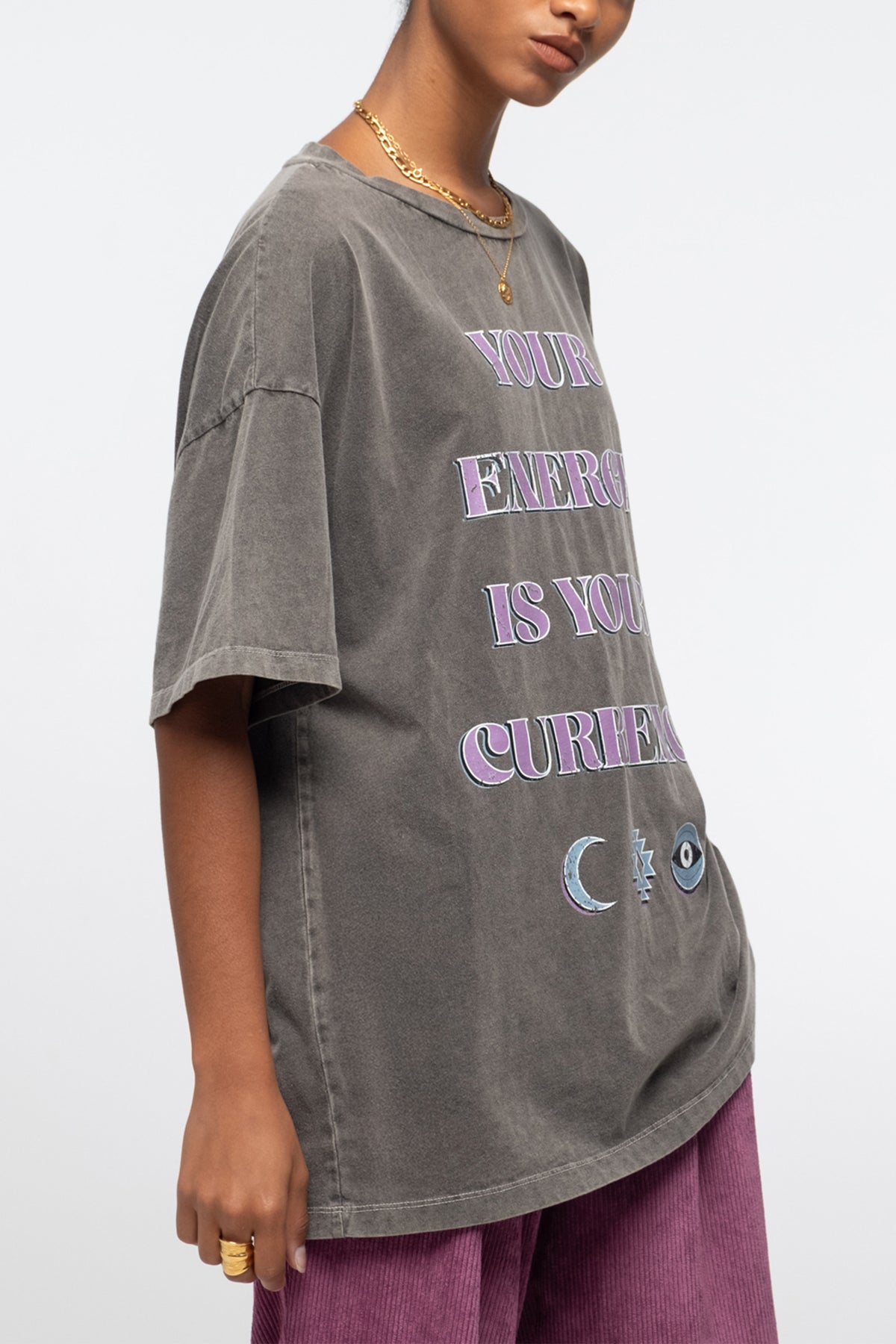 SANDWASHED COTTON T-SHIRT GREY