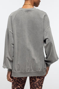 SANDWASHED LIGHT COTTON SWEATER GREY