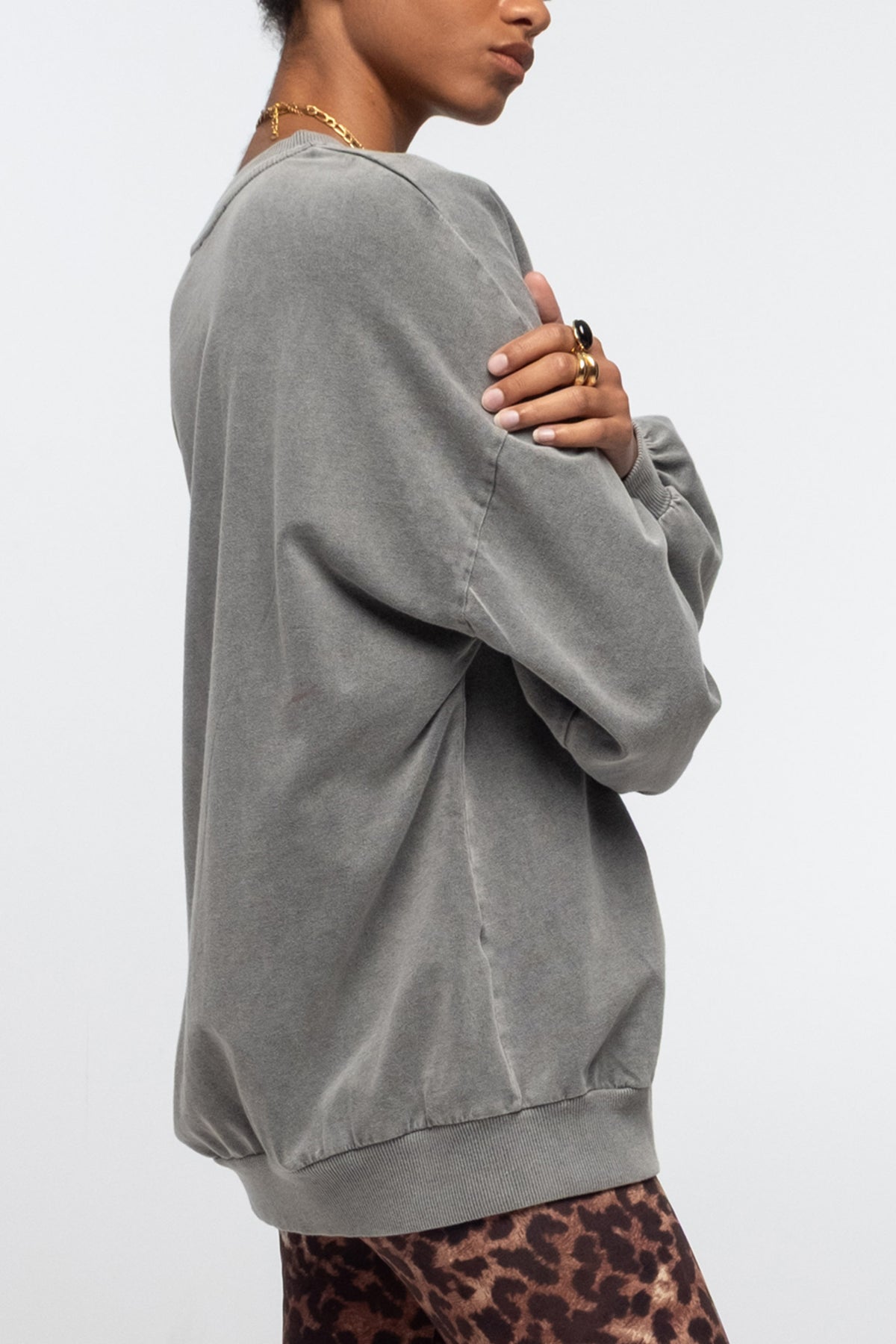 SANDWASHED LIGHT COTTON SWEATER GREY