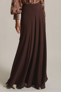 LONG CHIFFON SKIRT "VALENTINA" CHOCOLATE