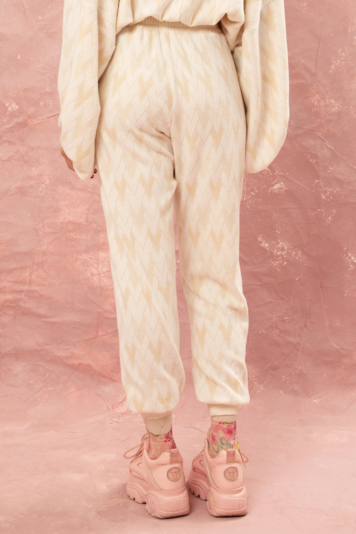 COZY KNIT PANTS BEIGE/OFF WHITE