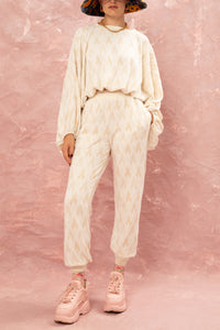 COZY KNIT PANTS BEIGE/OFF WHITE