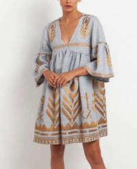 SHORT LINEN DRESS "FEATHER“