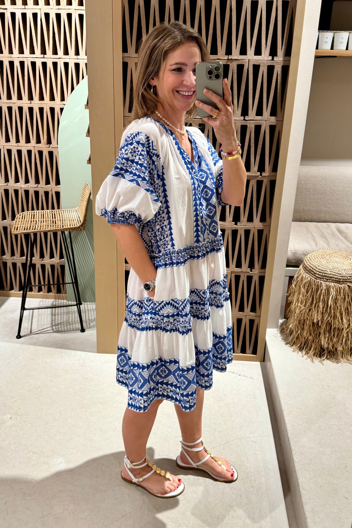 OVERSIZED SHORT COTTON DRESS "EMBROIDERED"