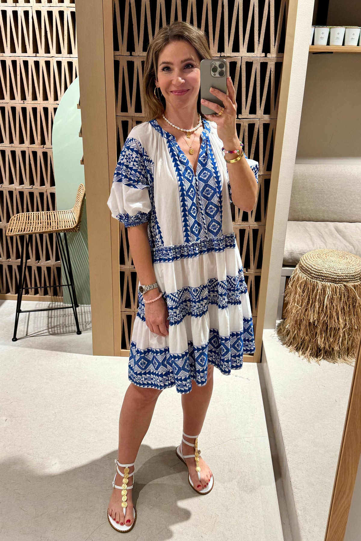 OVERSIZED SHORT COTTON DRESS "EMBROIDERED"