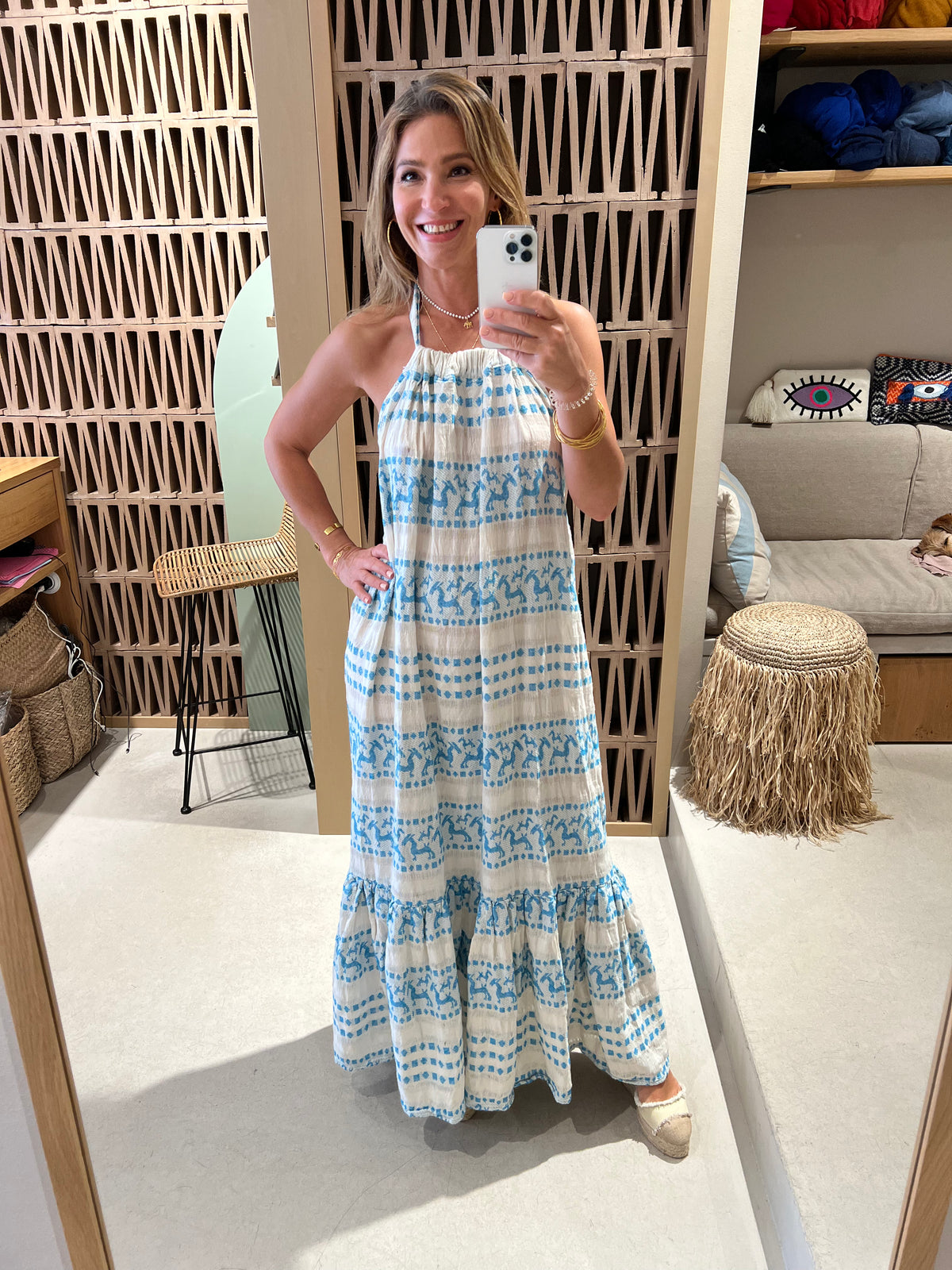 NECKHOLDER DRESS HORSES TURQUOISE