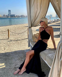 BACKLESS DRESS WITH CUTOUTS "MALIA"