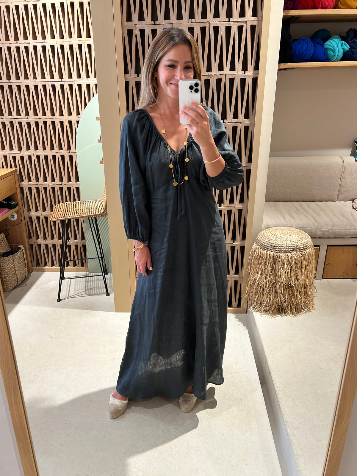 LONG LINEN DRESS "MINIMAL"