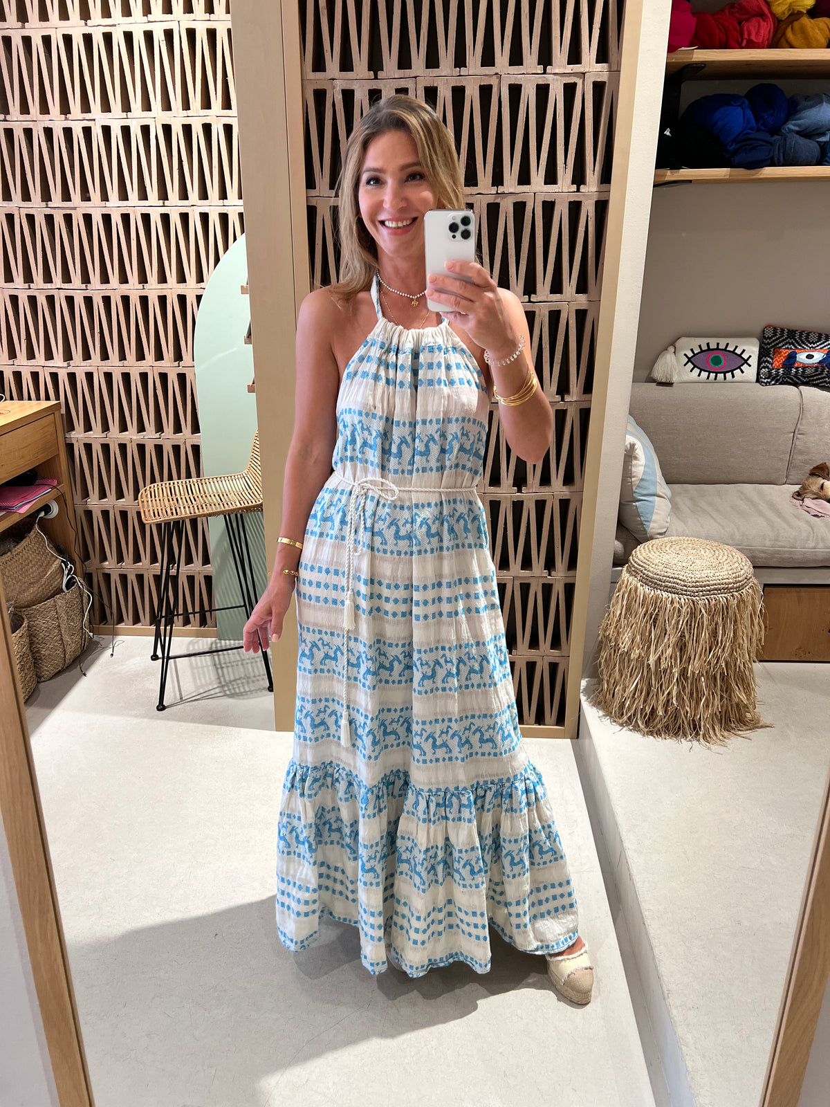 NECKHOLDER DRESS HORSES TURQUOISE