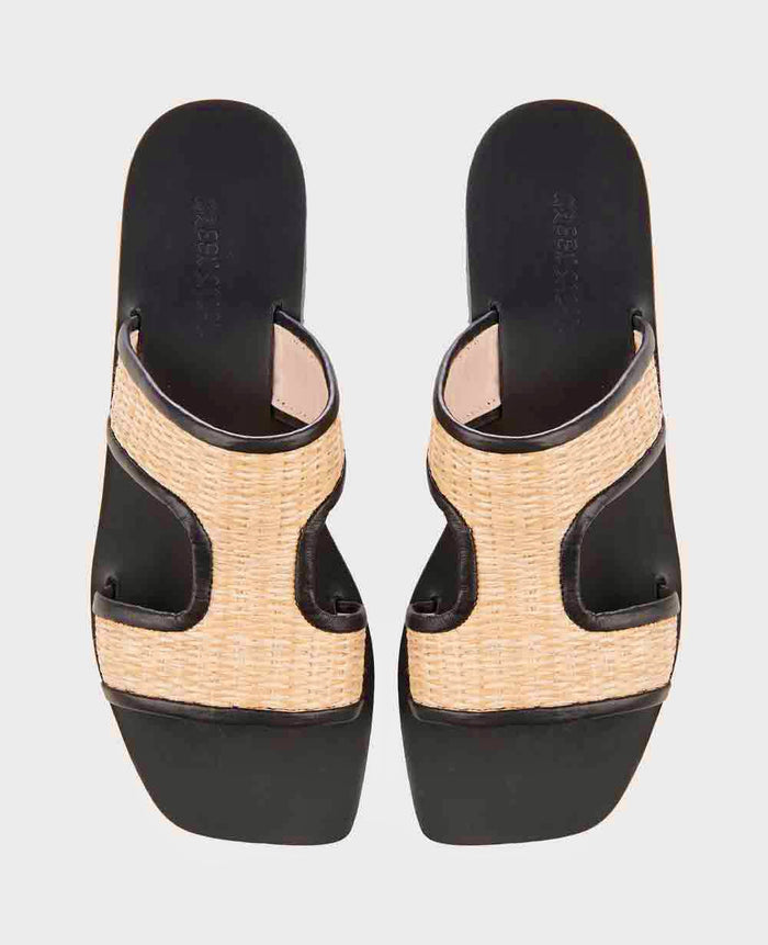 SANDALS "HYDRA" BLACK/NATURAL