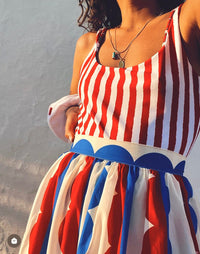 TWO-IN-ONE SWIMSUIT "RITA" - GREEN/RED/WHITE