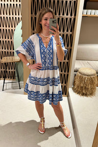 OVERSIZED SHORT COTTON DRESS "EMBROIDERED"