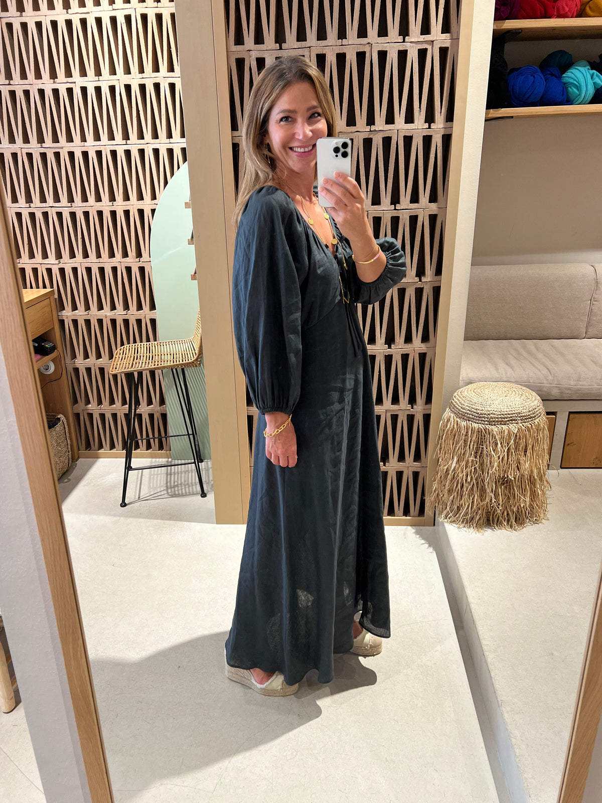 LONG LINEN DRESS "MINIMAL"