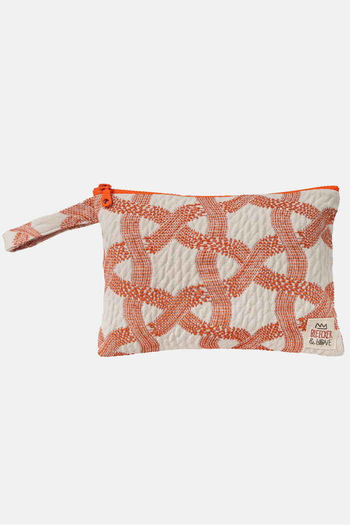 POUCH "KALLIA RED" ORANGE/WHITE