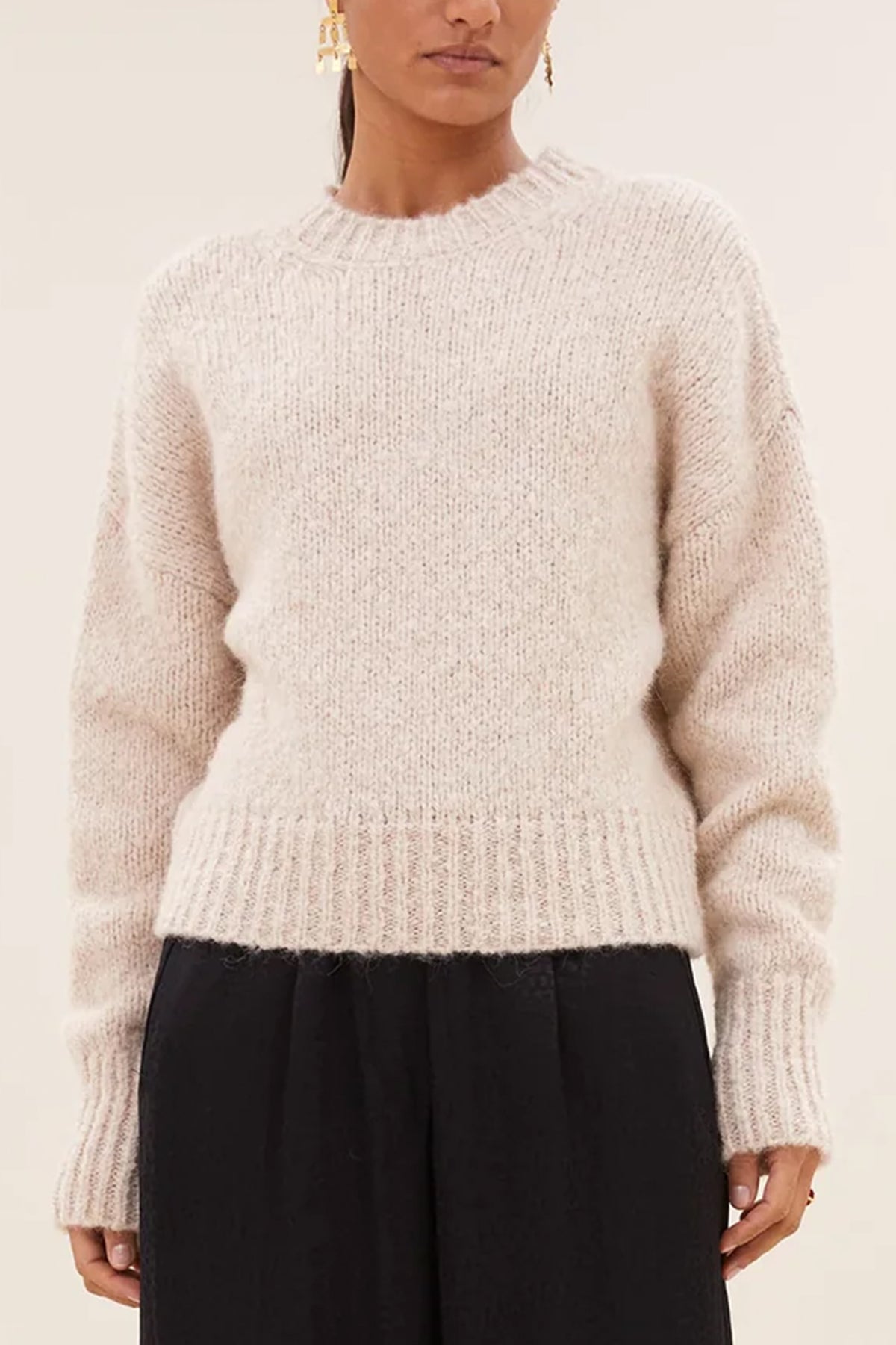 KNIT PULLOVER “COZY” CHALK