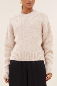 KNIT PULLOVER “COZY” CHALK