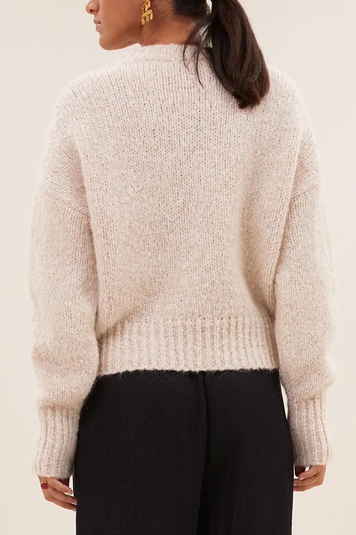 KNIT PULLOVER “COZY” CHALK
