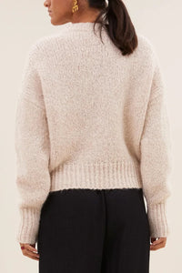 KNIT PULLOVER “COZY” CHALK