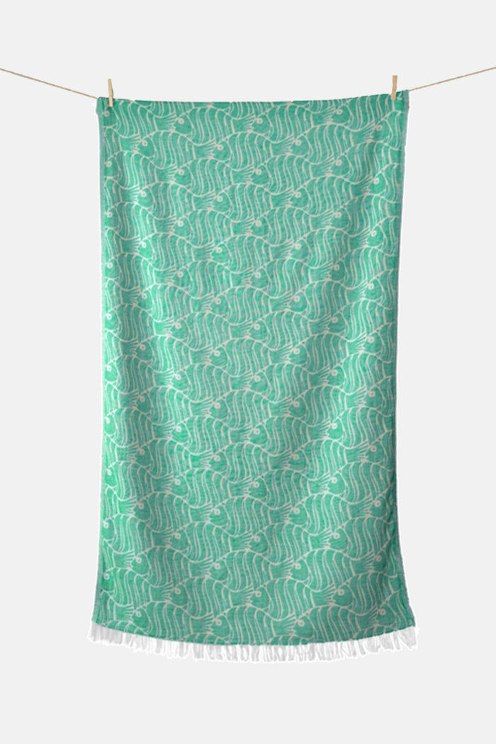 WOVEN BEACH TOWEL "FISH"