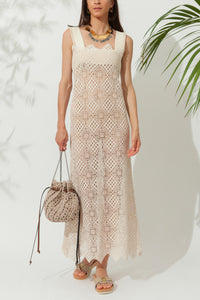 CROCHET KNITTED MIDI DRESS "APHRODITE"