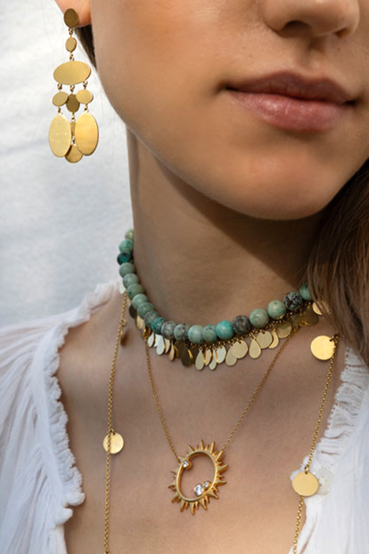 CHANDELIER EARRINGS "ELECTRYONE" GOLD