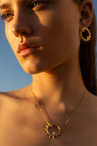 EARRINGS "HELIOS" GOLD/ZIRCONIA