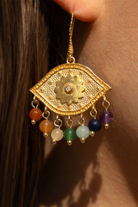 EARRINGS "CHAKRA" GOLD/MULTICOLOR