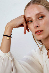 BRACELET "LOVE GREECE" BLACK/GOLD