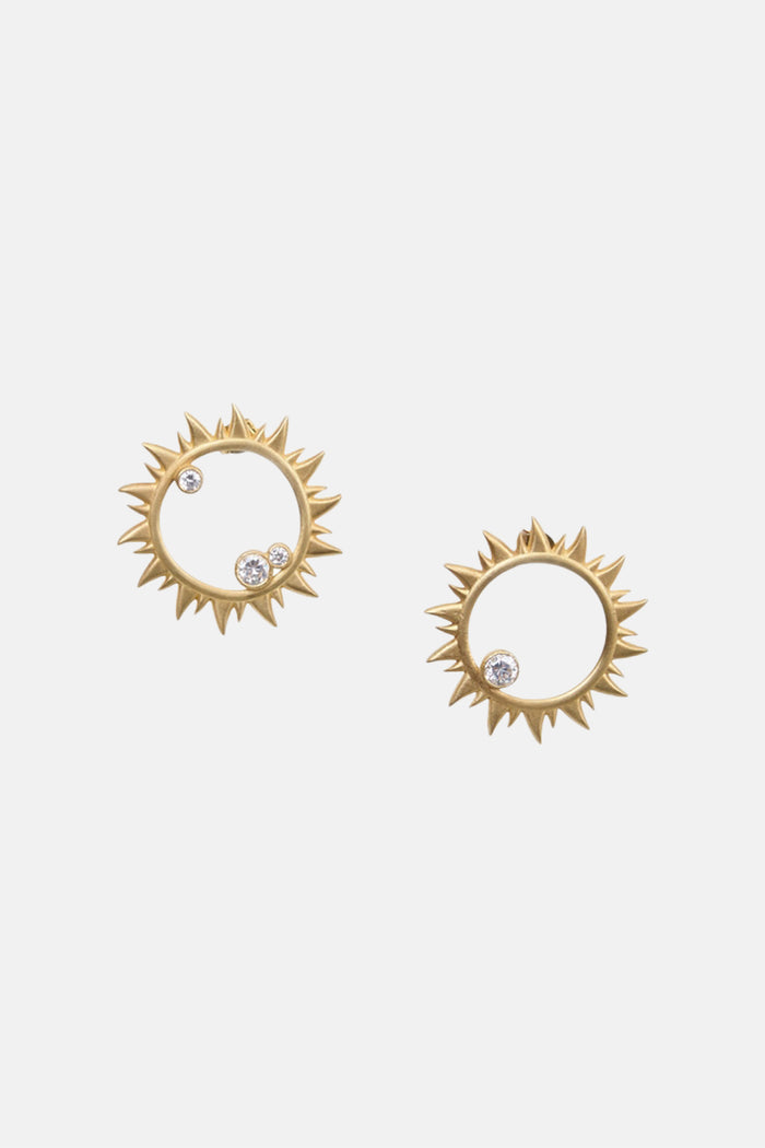 EARRINGS "HELIOS" GOLD/ZIRCONIA