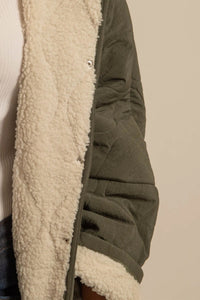 OVERSIZED PADDED JACKET WITH TEDDY LINING