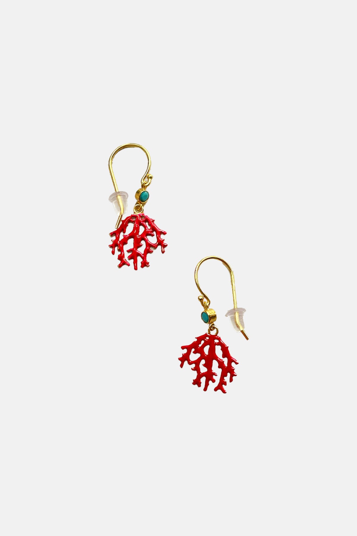 ENAMELED EARRINGS "SMALL KORALLI" RED/GOLD