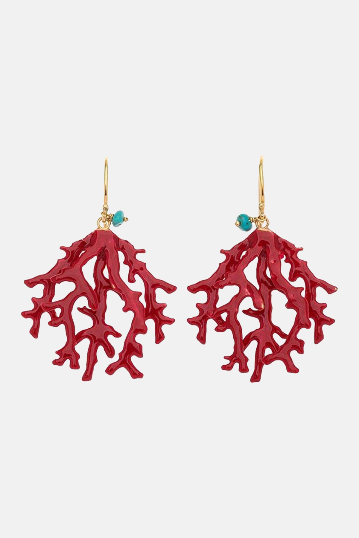 ENAMELED EARRINGS "BIG KORALLI" RED/GOLD