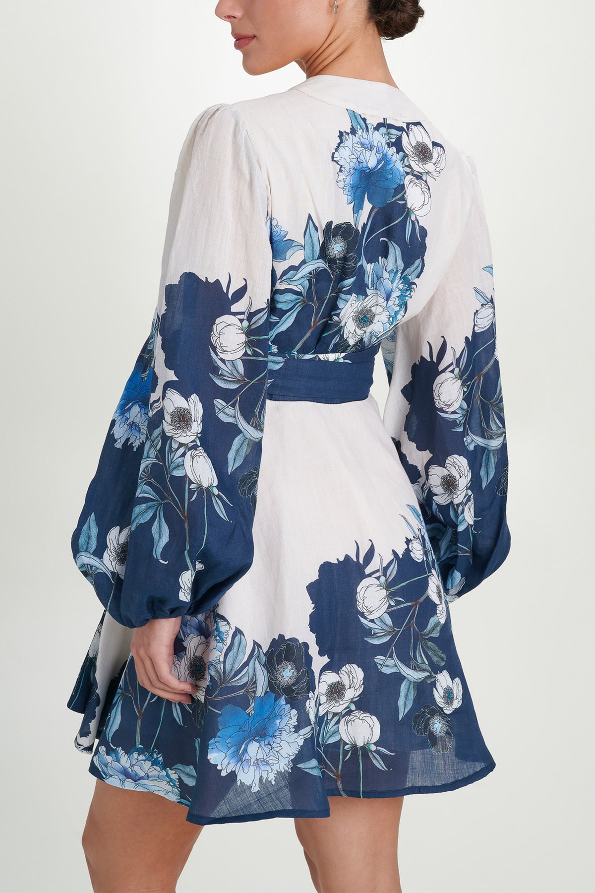 SHORT WRAP DRESS "CORFU" WHITE/BLUE