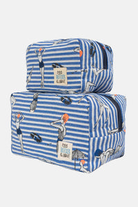 COSMETIC POUCH "CANNES" BLUE/WHITE