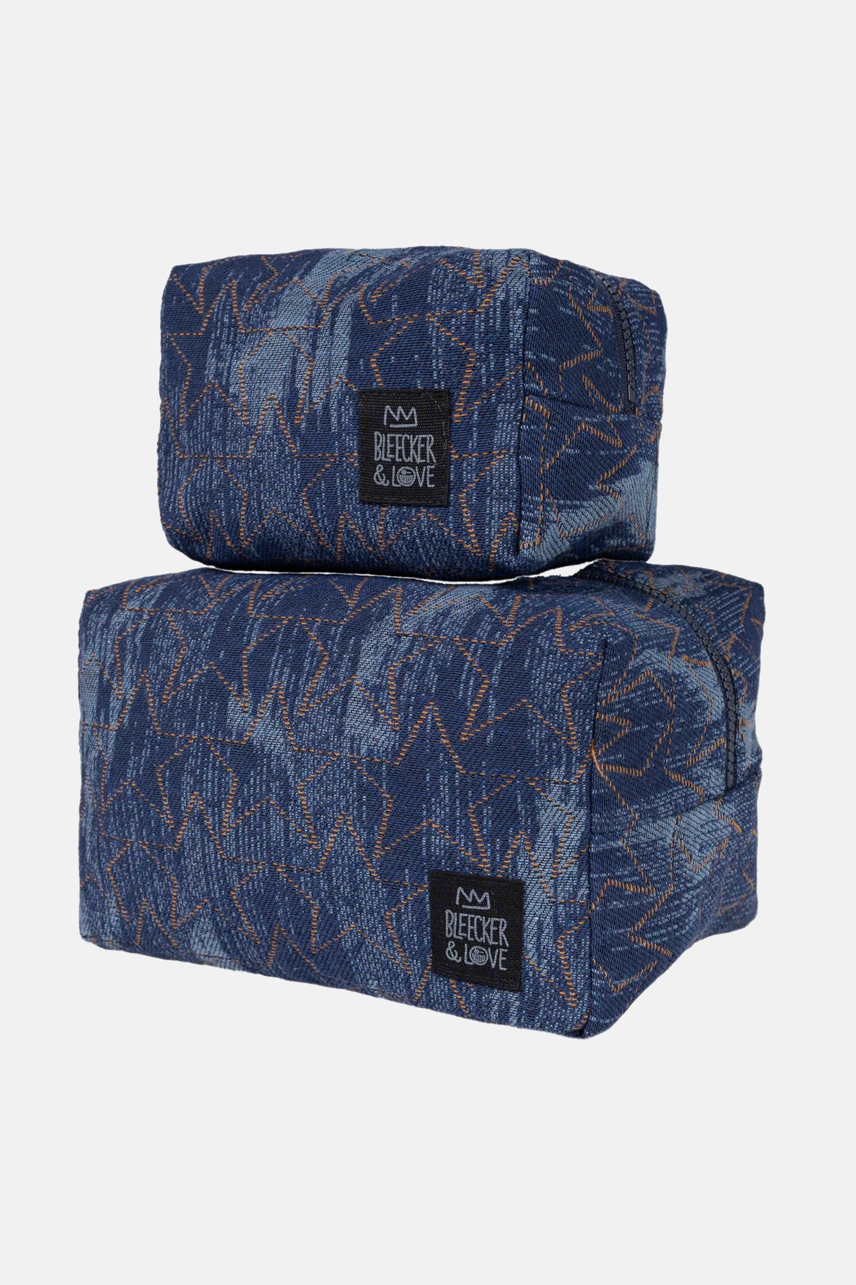 COSMETIC POUCH "VEGA" JEANS/ORANGE