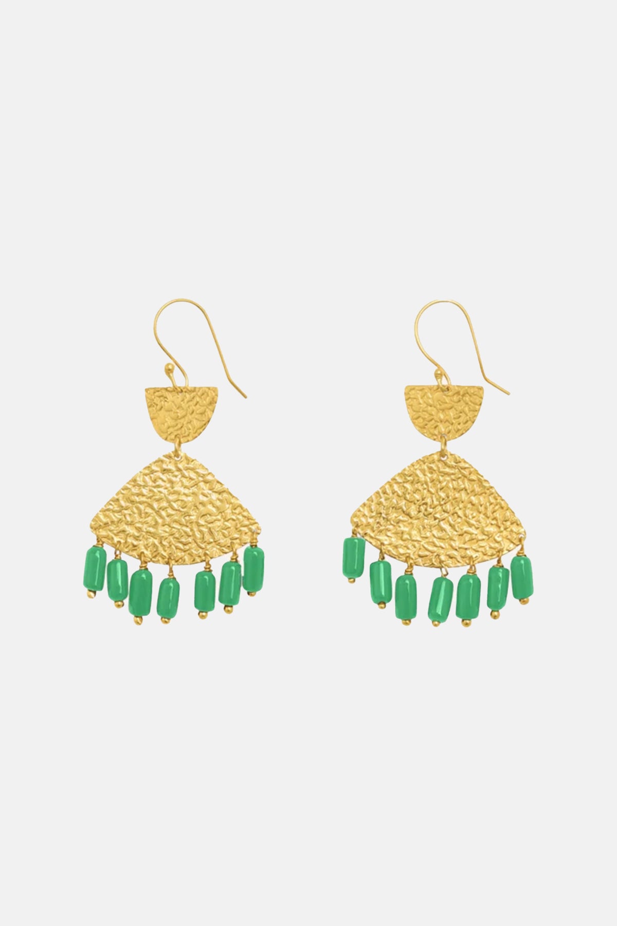 EARRINGS "RAVI" GOLD/GREEN