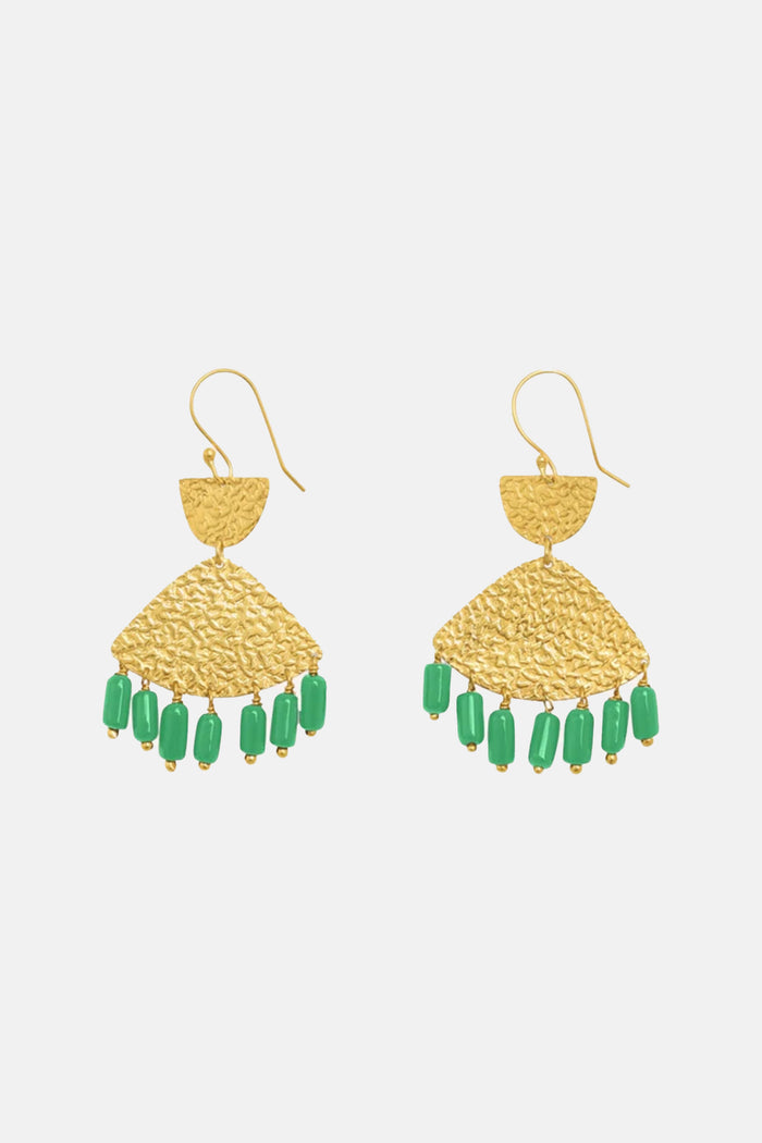 EARRINGS "RAVI" GOLD/GREEN
