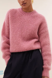 MOHAIR KNIT PULLOVER "SONNY" ASH ROSE
