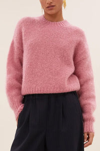 MOHAIR KNIT PULLOVER "SONNY" ASH ROSE