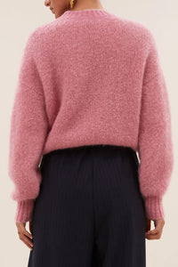 MOHAIR KNIT PULLOVER "SONNY" ASH ROSE