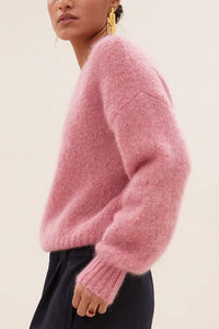 MOHAIR KNIT PULLOVER "SONNY" ASH ROSE
