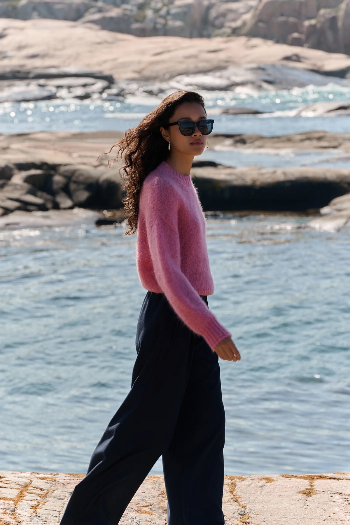 MOHAIR KNIT PULLOVER "SONNY" ASH ROSE